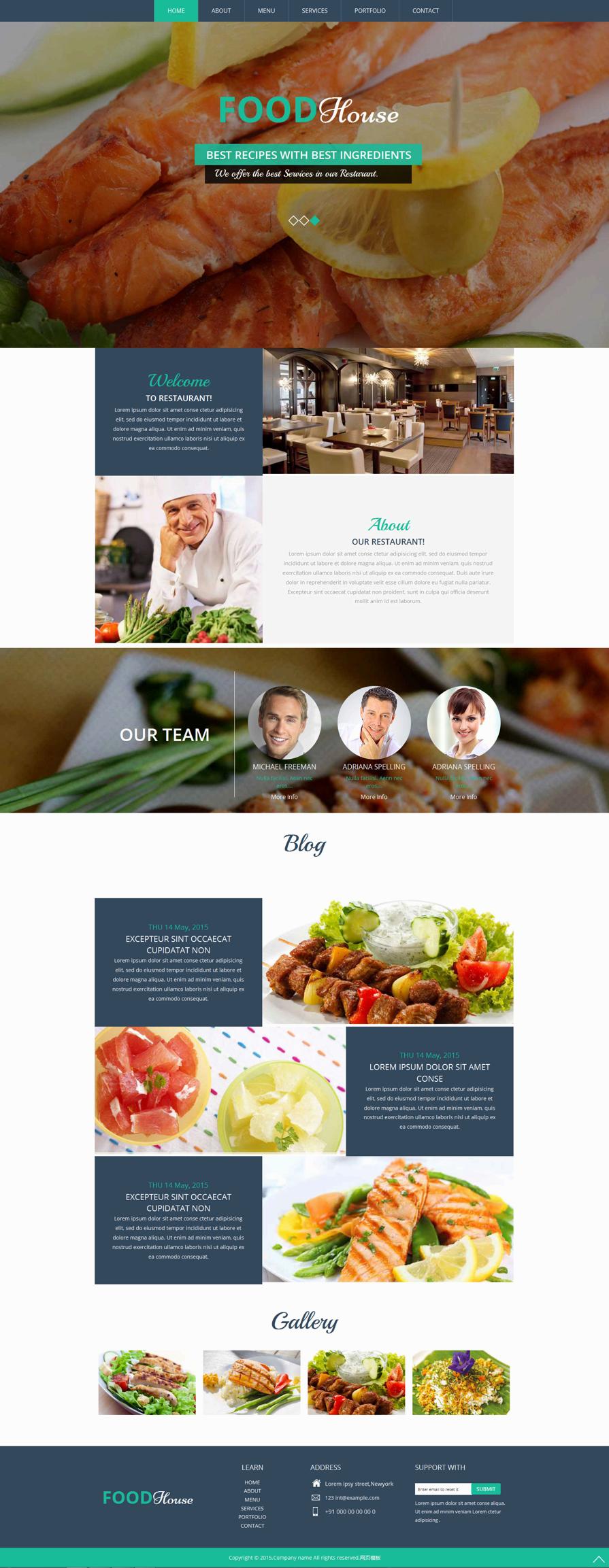 响应式西餐厅美食网站