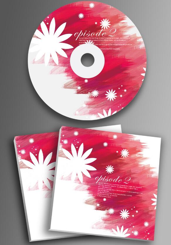 红色绚丽cd封面设计