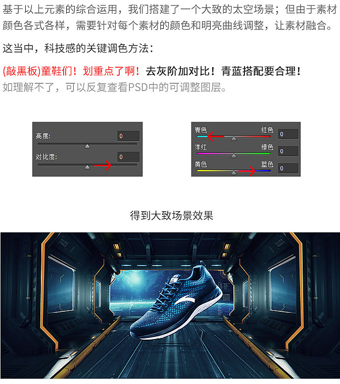 如何用平时制作科技感运动鞋海报封面