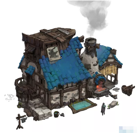 各种风格的欧式建筑设计原画素材