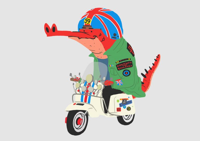 可爱幽默的鳄鱼插画设计