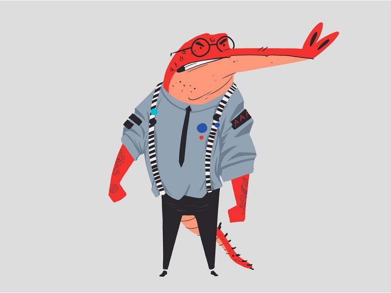 可爱幽默的鳄鱼插画设计