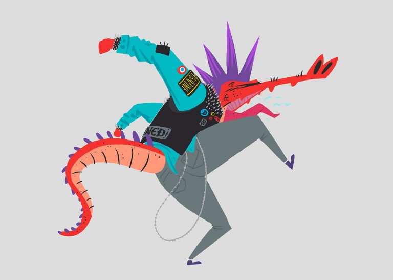 可爱幽默的鳄鱼插画设计