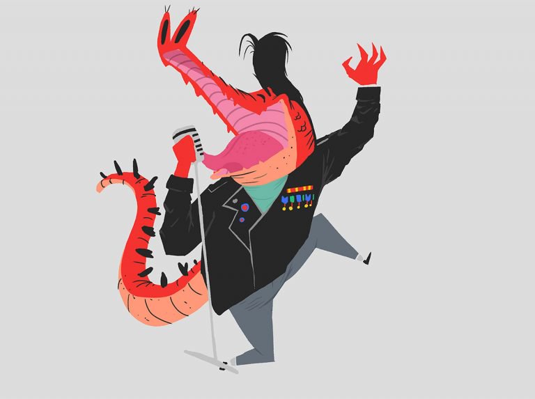 可爱幽默的鳄鱼插画设计