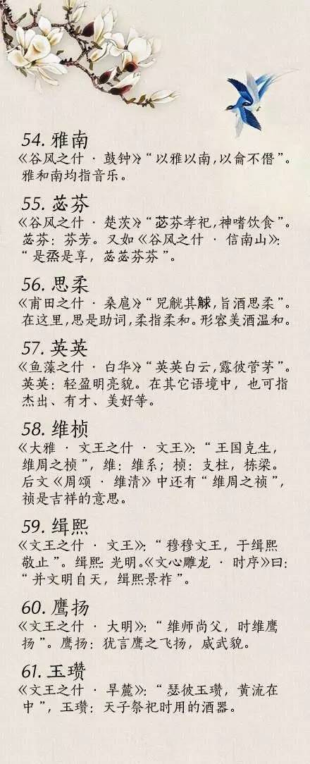 诗经中最美的名字,想取名的快收藏
