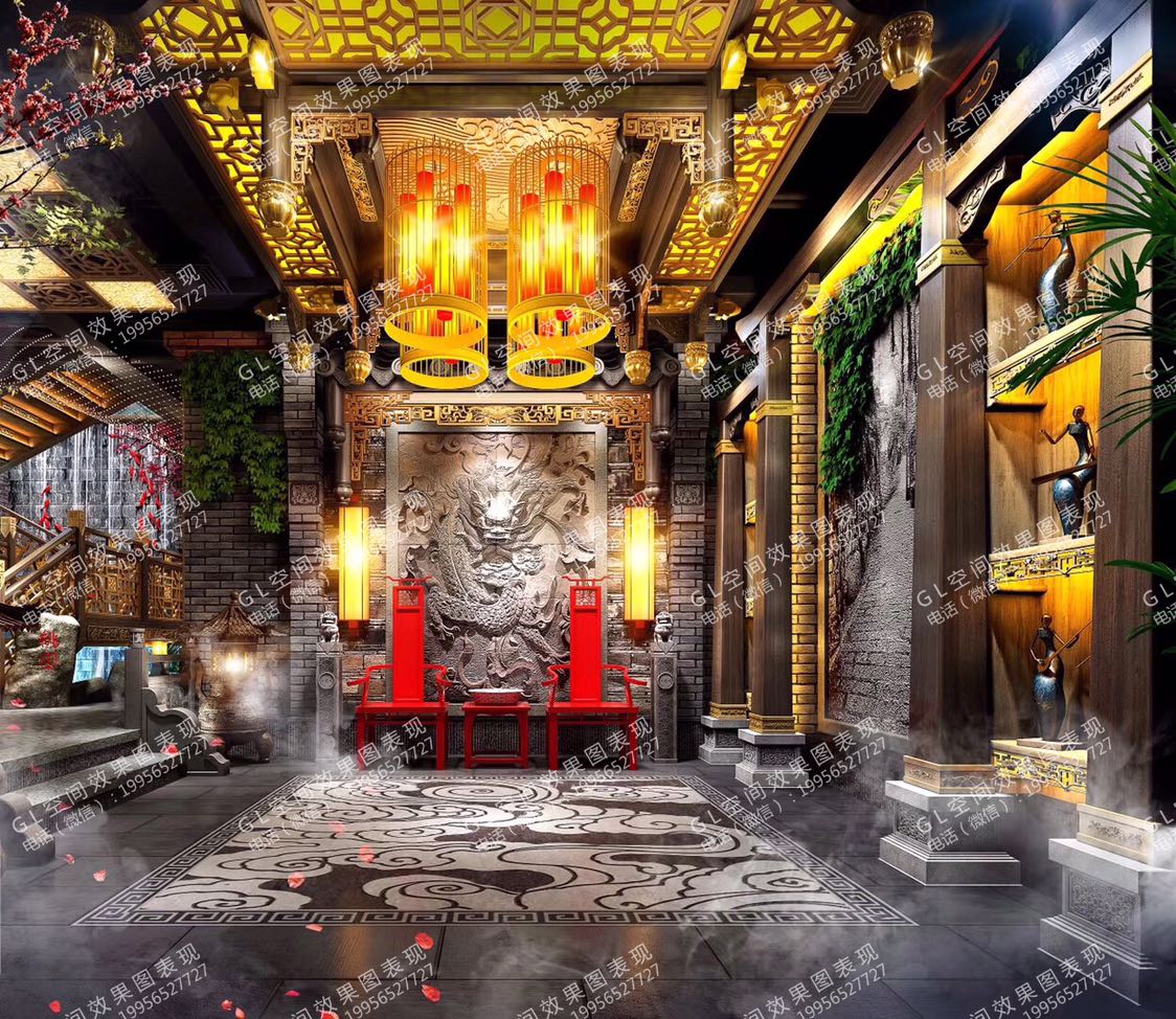 中式中餐厅效果图