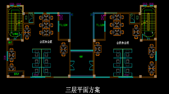 800平独栋办公平面设计