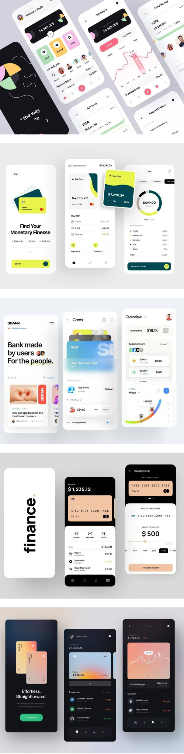 多组金融类 APP 界面设计