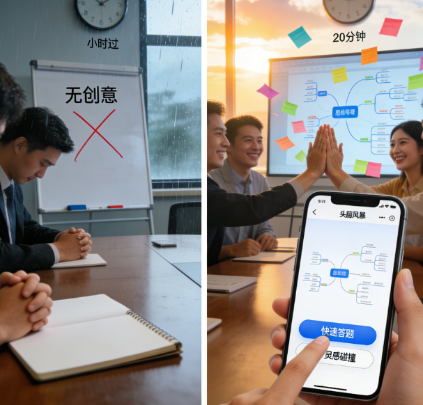 会议冷场创意枯竭？一款头脑风暴在线答题小程序工具如何让团队脑暴效率翻倍
