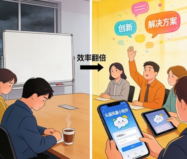 会议冷场创意枯竭？一款头脑风暴在线答题小程序工具如何让团队脑暴效率翻倍