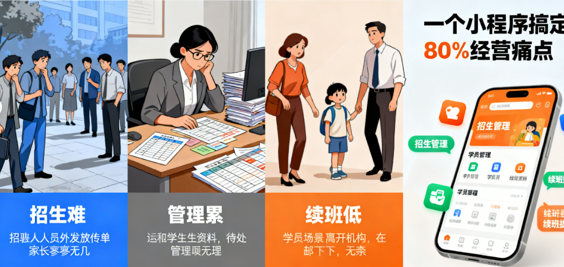 招生难、管理累、续班低？教培小程序如何“一站式”破解经营困局？