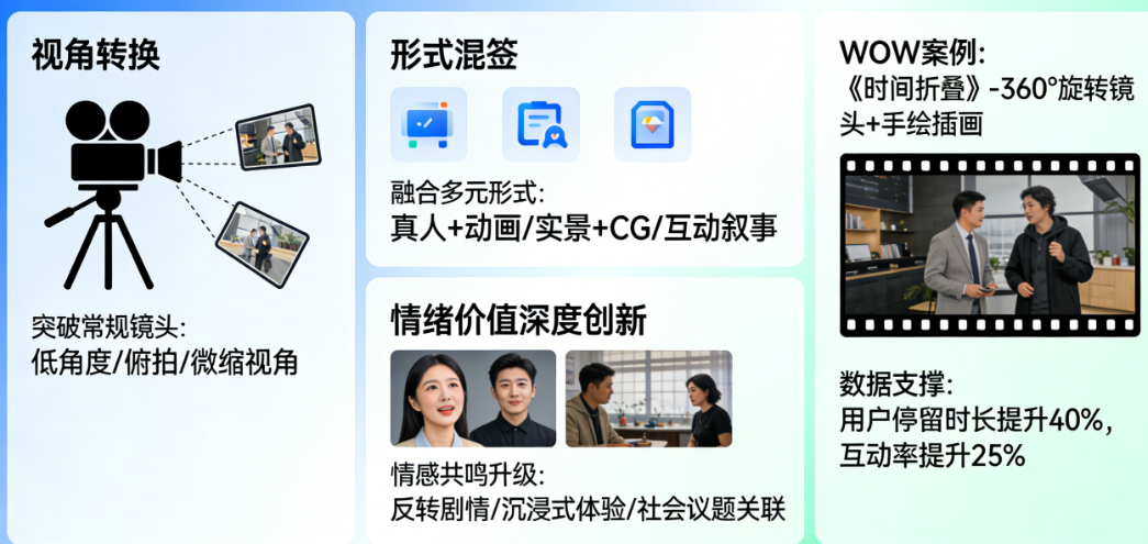 创意视频怎么做出让人WOW的差异化？从视角转换、形式混签到情绪价值的深度创新指南