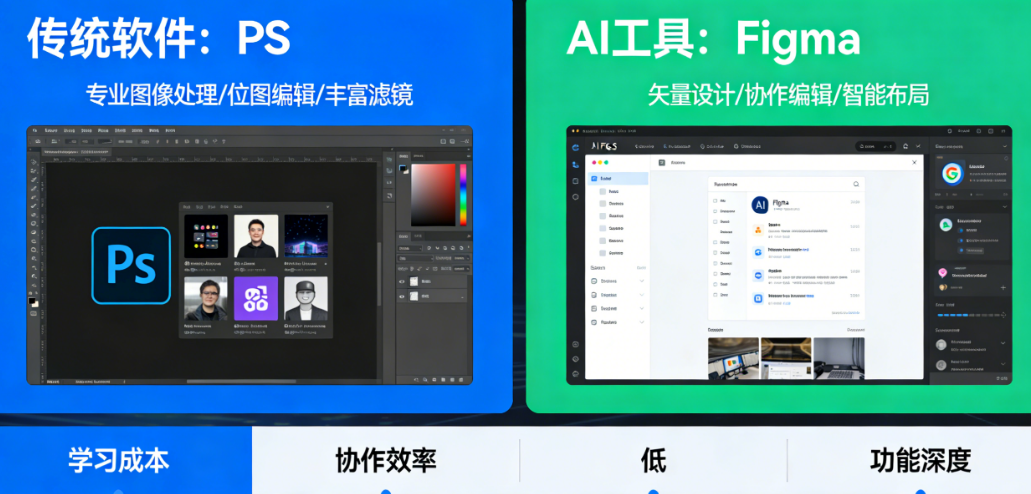 PS还是Figma?传统软件还是AI工具?——视觉传达工具选型的两种思路