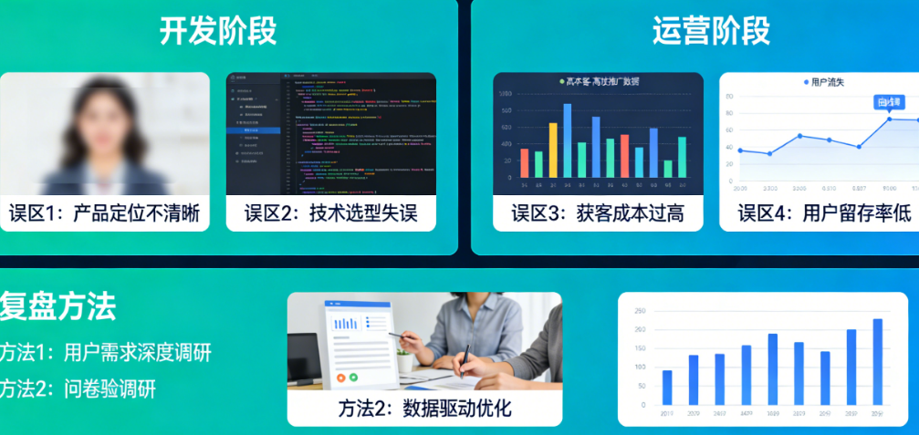 从开发到运营：电商APP创业的4个亏钱误区与2个救命复盘方法