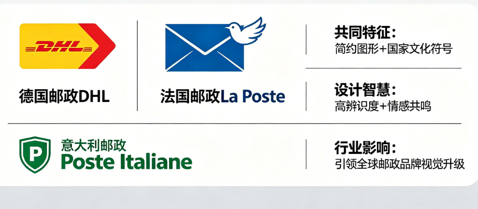 全球邮政设计标杆为什么在欧洲?揭秘欧洲邮政logo的共同特征与设计智慧