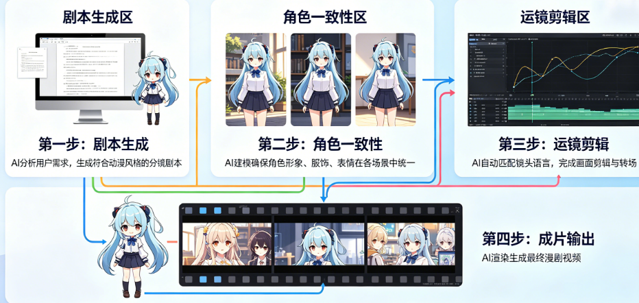 AI漫剧是怎么制作的?从剧本生成、角色一致性到运镜剪辑成片的深度技术流程拆解