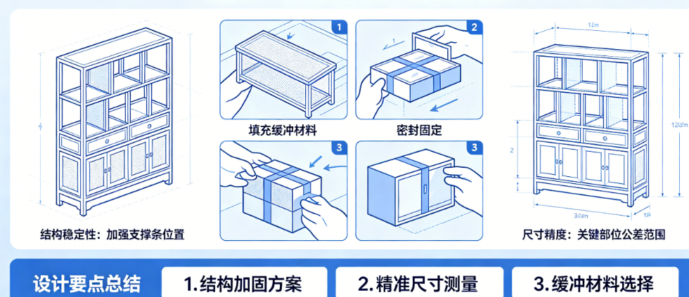 博古架包装别只懂“塞填充物”!从结构稳定性到尺寸精度的完整设计指南