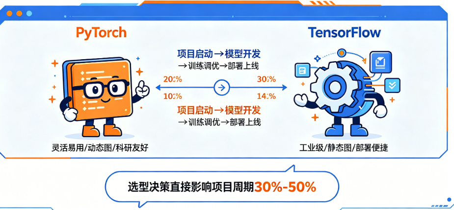 让模型训练少走弯路:PyTorch和TensorFlow的选型决策如何影响你的项目周期?