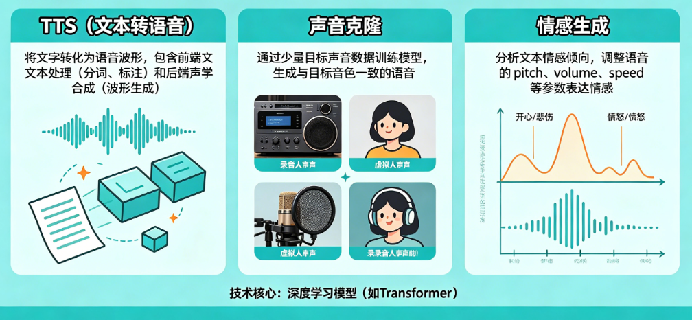 AI配音技术原理全解析：TTS、声音克隆与情感生成如何工作?