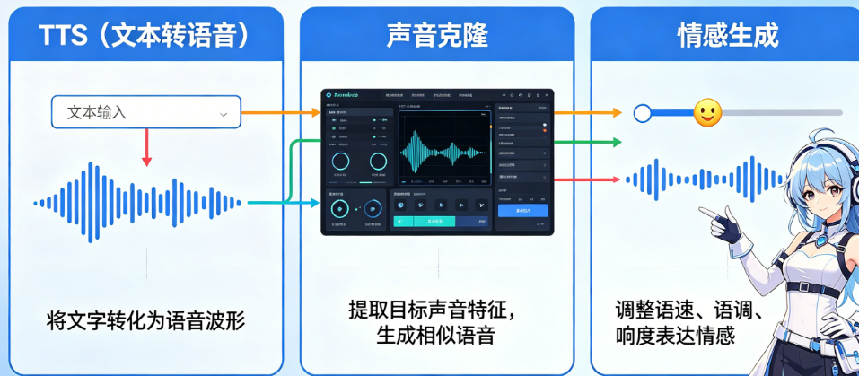 AI配音技术原理全解析：TTS、声音克隆与情感生成如何工作?
