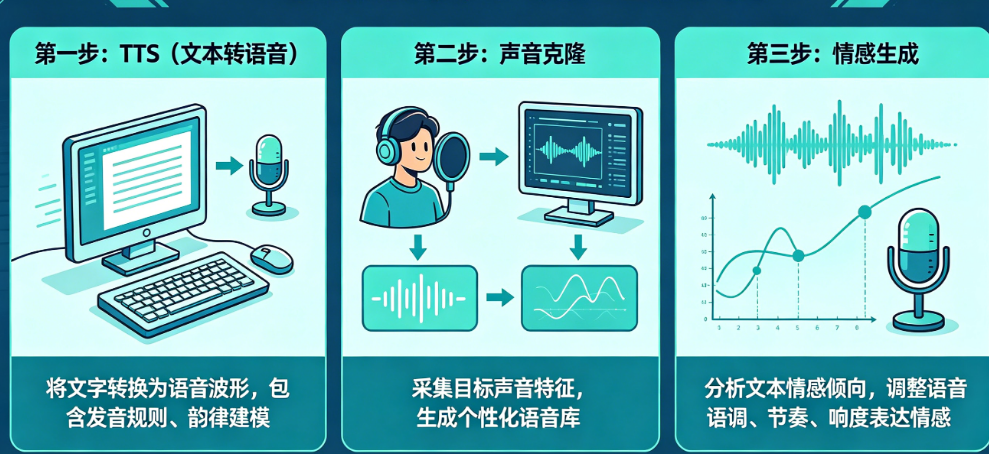 AI配音技术原理全解析：TTS、声音克隆与情感生成如何工作?