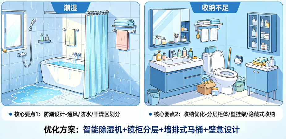 卫生间总潮湿、收纳不够?揭秘设计的核心要点与优化方案
