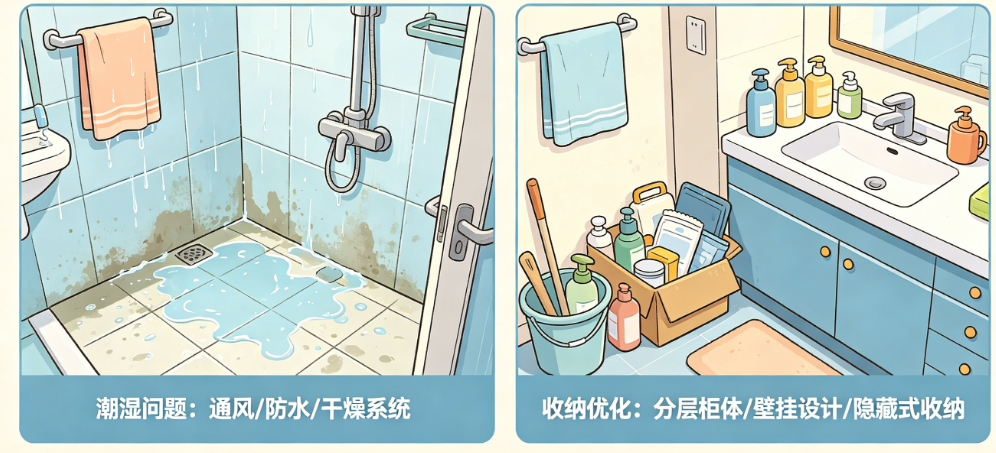 卫生间总潮湿、收纳不够?揭秘设计的核心要点与优化方案