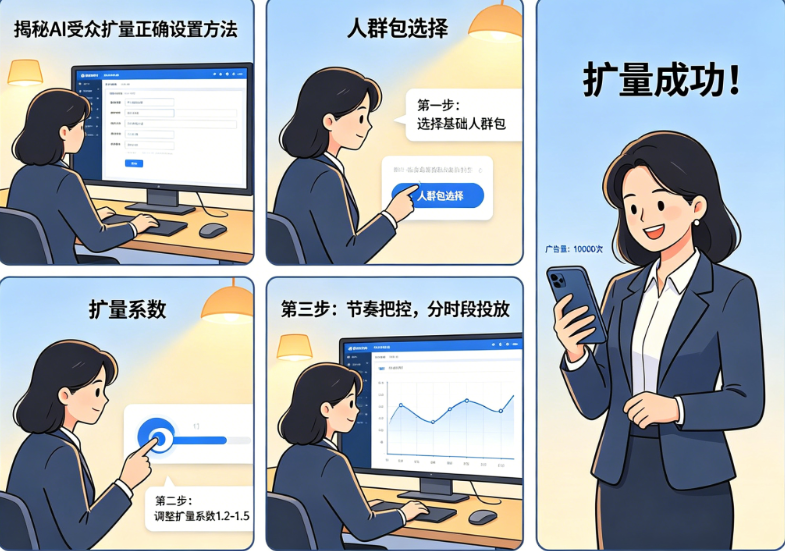广告量跑不出去?揭秘AI受众扩量的正确设置方法与节奏把控