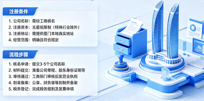 想在厦门注册公司怕条件不符流程复杂?揭秘注册条件与完整流程步骤