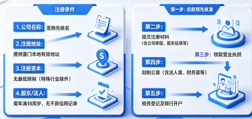 想在厦门注册公司怕条件不符流程复杂?揭秘注册条件与完整流程步骤
