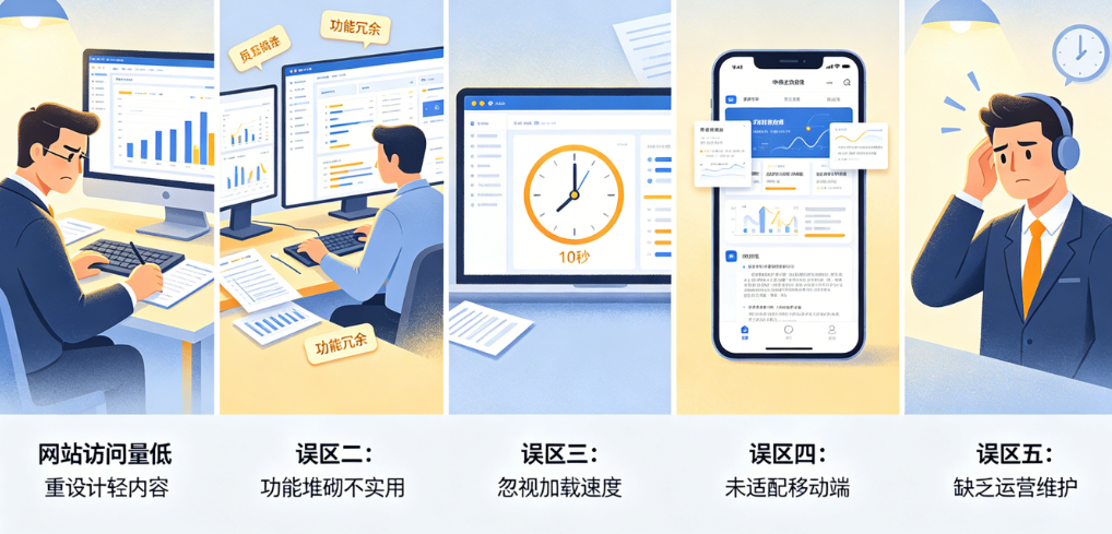 网站做了没效果钱白花了？揭秘中小企业建站的5大常见误区
