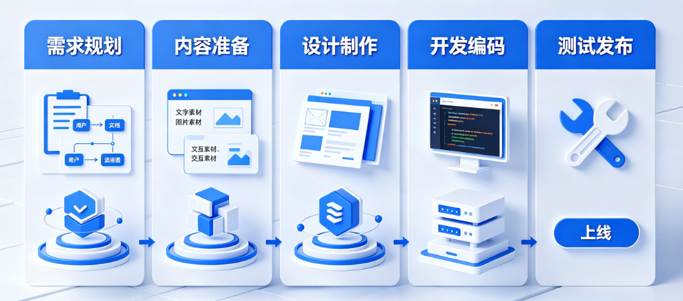 彻底搞懂如何制作网页!需求规划+内容准备+设计制作+开发编码+测试发布五维步骤解析