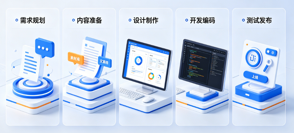 彻底搞懂如何制作网页!需求规划+内容准备+设计制作+开发编码+测试发布五维步骤解析