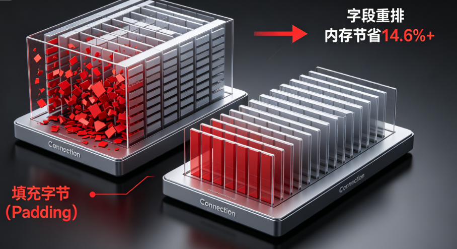 优化Connection类节省50%内存，是改数据结构更有效还是改分配策略更有效？