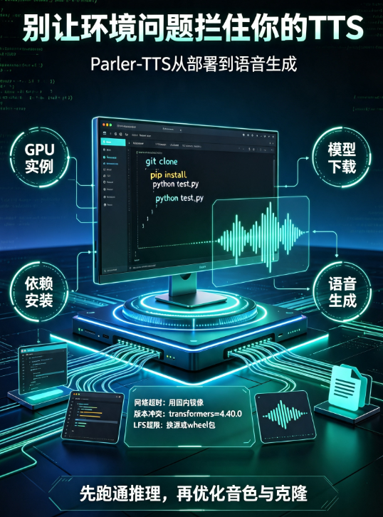 开源TTS模型跑不起来?揭秘Parler-TTS+DAMODEL的复现步骤与避坑要点